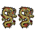 Miniatyrbillede 1 af 3: 2 stk. Stofklistermærker Tøj Kjole Trim Patch Håndværk Broderi Patch Dragon Broderet Patches S
