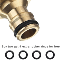 Miniatyrbillede 3 af 5: Messing Havevandslangehane Konnektor Fitting til 2-i-1 Gevindhane Adapter (2 stk., Messingfarve)