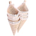 Miniatyrbillede 1 af 5: Jute Kegle Planteholder Organizer Kirkegang Dekoration Bryllup Fest (Lysebrun) (10 stk)