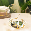 Miniatyrbillede 4 af 4: Glas Kobber Geometri Opbevaringskurve Æske Enkelhedsstil Hjem
