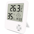 Miniatyrbillede 1 af 5: Mini Høj Præcision Digital Indendørs Hygrometer Termometer Hjemmetermometer Med Foldbar Stativ Og Alarmur Til Komfortniveauindikator For Hjemmet