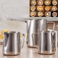 Miniatyrbilde 5 av 5: Melkekanne, 350 ml + 600 ml Håndholdt Rustfritt Stål Skumkanne, Kaffe Kremblanding Melkeskummer