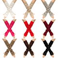 Miniatyrbilde 4 av 4: Kåshe-blandede armuvarmere, vinterfingerløse hansker, strikkede votter, håndleddsvarmere med tommelhull for kvinner Rose red One size fits all