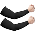 Miniatyrbillede 1 af 4: 2 Par Solbeskyttende Kølende Armsleeves til Mænd og Kvinder, UPF 50 Armsleeve Sort Black