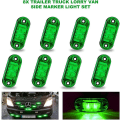 Miniatyrbillede 1 af 5: 8 stk. LED Side Marker Lys Grøn Belysning, Lys Side Marker Lys LED Side Marker Lys, 12v/24v Universal Clearance Lys Til Bil Lastbil Varevogn Trail