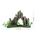 Miniatyrbilde 2 av 3: Akvariumdekorasjoner Magic Aquarium Harpiksdekorasjon Paviljong Fargerik Bro Tre Steinhaug Harpiks Steinhaug A