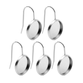 Miniatyrbilde 1 av 2: 30 stk Sølv Rustfritt Stål Blanke Ørepynt Bezel Setting Wire Hooks Innstillinger Skuffer For Smykkeproduksjon Silver