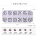 Miniatyrbillede 5 af 5: Neglekunst Rhinestones, Runde Flade Rhinestones til Negle, Håndværk, Skygge Multi Form 3D Glas Krystal Negle Sten Diamanter