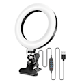 Miniatyrbilde 1 av 2: 6 .3 LED Ringlampe Dimbar Ringlys Selveportrett Skytelys Ringlampe Stativ Hvit 16x16cm White 16x16cm