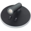 Miniatyrbillede 3 af 5: Led Vægslampe, Sengeborde Læselampe, 12w Led Vægs Læselys, Justerbar Spot 3w + 9w 3000k Varmt Lys Sort (rund Form)