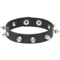 Miniatyrbillede 1 af 5: Armbånd Sort Læder Nitter Punk Armbånd Manschet Wrap Bangle Snap Knap Metal Armbånd til Mænd Kvinder
