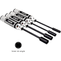 Miniatyrbillede 2 af 5: 4 stk. RC Metal Hex Sokkel Nøglesæt - 4mm, 5,5mm, 7mm, 8mm - 80213 Værktøjssæt til Buggy, Truck, RC Bil (sort)