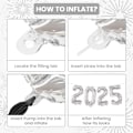 Pikkukuva 5 / 5: Hopea Numeropallot Foil Helium Hopea Pallonat Onnellisen Uuden Vuoden 2025 Uudenvuoden Juhlan Koristeluun Juhlatarvikkeet