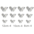Miniatyrbillede 1 af 4: 24 stk 3D Butterfly Vægstickers 3 Størrelser Butterfly Vægstickers Vægskilt til Soveværelse Fest Bryllup Dekorationer Sølv Silver