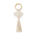 Pikkukuva 1 / 4: 2 kpl Käsin kudotut sydämenmuotoiset persikkasydaimen rakkausliinan soljet puusta Ins Wind Nordic Style Creative New Tassel Napkin Ring