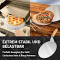 Miniatyrbilde 4 av 5: Pizzaform i rustfritt stål Pizzafat med trehåndtak Rund