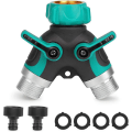 Miniatyrbillede 1 af 5: 2-vejs Fordeler Slange Splitter Y-fordeler 3/4 Have Slange Connector Med 2 Udløb 26,5 Mm Ventiler Justerbar Og Låsbar Vandstrøm 2 Connectorer