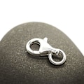 Miniatyrbillede 3 af 4: Lås Smykkefinding i 925 nikkelfri sterlingsølv, hummerlås, 9 mm, allergivenlig, fremstilling af halskæder og armbånd (10 stk., hvid)