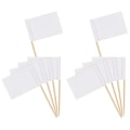 Pikkukuva 1 / 3: 100 kpl/1 Valkoinen Koriste Kupukakku Insertti Deko Paperilippu Poimii Cocktail Tikku Juhlatorttu Kakku Lipun Hammastikku Juhla Tarvikkeet Valkoinen 6.5X3.5CM White 6.5X3.5CM