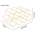 Miniatyrbilde 2 av 4: Gullmetall Vinstativ, Benkeplate Vinstativ, 9 Flasker Bordplate Vinstativ for Oppbevaring