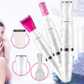 Miniatyrbilde 2 av 4: 3 i 1 Elektrisk Epilator Vanntett Barberhøvel Kroppshår Bikiniområde Trimmer Smertefri Barbermaskin (perle White