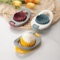 Miniatyrbilde 4 av 5: Rustfritt Stål Konservert Egg Skinke Banan Kutter Skiver, Skjær Kokte Egg Konserverte Egg Skinker Bananer Effektivt (1 stk, Gul)