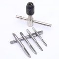 Miniatyrbillede 1 af 5: Metrisk Gevind Tap Fastgørelses Tap Stål Leje Med T-nøgle Gevind M3-m8 Tapning 6 Dele