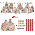 Miniatyrbillede 1 af 5: 1 Sæt Julegaveposer 24 Dages Nedtælling Adventskalender Klistermærke Hamptov og Klips DIY Ferie