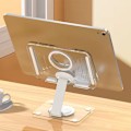 Miniatyrbilde 3 av 5: Høykvalitets mobil smarttelefonstativ akryl nettbrettfeste laptopstativ for iPad_xrzi White