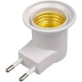 Pikkukuva 2 / 5: LED-lamppu E27 urosliitäntätyyppi EU-pistoke-adapteri muuntaja lampunpidikkeelle On/Off-painikkeella (valkoinen*2)