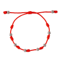 Miniatyrbillede 2 af 4: Armbånd Kvinder Rød Snøre Om Håndled 7 Knude Armbånd Kabbalah Lykke Armbånd Rød Armbånd Beskyttelse Sølv 30x0.6cm Silver 30x0.6cm