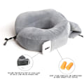 Miniatyrbillede 2 af 5: Nakkebeskyttelse U-formet pude cervikal pude memory foam lur rejsepude 100% polyester slidstærk 80 memory foam 28*29 cm_xrzi Sky blue