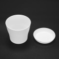 Miniatyrbillede 2 af 5: Plastik Blomsterpotte Med Bakke Rund Hvid Øvre Diameter 10cm