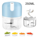 Miniatyrbillede 2 af 4: Elektrisk Mini Hvidløgshakker Lille Trådløs Madprocessor Bærbar Mini Hvidløgshakker Blender Kødhakker Vandafvisende USB Opladning Til Ingefær Løg Blå Blue
