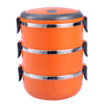 Miniatyrbilde 2 av 2: Tre-lags Termisk Isolerende Matboks i Rustfritt Stål med Låsbeholder Matlagring Bokser (blå)OrangeM Orange M