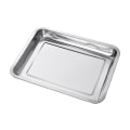 Miniatyrbilde 1 av 4: Grillplate i rustfritt stål - Kvadratisk rustfritt stålplate - 36×27×4.8cm