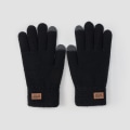 Miniatyrbillede 1 af 5: 1 Par Vinter Touchscreen Handsker Varme Foret Strikket Handsker Elastisk Manchet Vinter Tekstning Handsker black polka dots Male/Young Student
