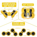 Miniatyrbilde 2 av 5: Highttoy RC Stuntbil 4WD 360° Flip - Musikk/Lys, 2 Batterier for Barn 3-12 År (Gul) GUL -_RY