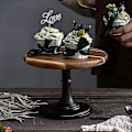 Miniatyrbillede 2 af 4: Kagefad Stativ Træ Høj Base Dessertfad Bryllup Dekoration