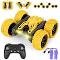 Miniatyrbilde 1 av 5: Highttoy RC Stuntbil 4WD 360° Flip - Musikk/Lys, 2 Batterier for Barn 3-12 År (Gul) GUL -_RY