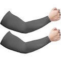 Miniatyrbillede 1 af 4: 2 Par Solbeskyttende Kølende Armsleeves til Mænd og Kvinder, UPF 50 Armdække - Mørkegrå Deep grey