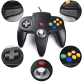 Miniatyrbild 2 av 5: 2-pack USB-trådbunden N64-kontroll, suily Klassisk N64 PC-spelkontroll Joystick för PC MAC Pi 3 (Svart/Grå)