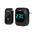 Miniatyrbillede 1 af 5: Termometer, IP44 Vandtæt Dørklokke med 300m Rækkevidde, 38 Melodier, 0-100dB Høj 4-Trins Lydstyrke og LED-Display, Trådløs Dørklokke til Stikkontakt_ryy