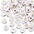 Miniatyrbillede 1 af 5: 7mm Flade Diskusformede Akrylperler, Brugt til Smykker og Armbåndsfremstilling, 26 Bogstaver Blandet Stil 200stk/pakke