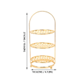 Miniatyrbild 3 av 3: Bröllopstårtsställ Tiered Cake Stand Macaron Tower Stand Matservering Displayware Smyckeshållare Di Golden 27x10.5cm