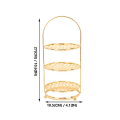 Pikkukuva 3 / 3: Hääkakkuteline Kerroskakkuteline Makronitorni Teline Ruokailun Näyttötarvikkeet Korunpidike Astia Golden 27x10.5cm