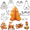 Miniatyrbilde 1 av 4: Julekakeformer, julekakeformer, 8 julekakeformer i rustfritt stål, for DIY kakedekorering fondant kjeks kake bakverk Chris