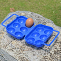 Miniatyrbillede 4 af 4: Holdere Picnic Holder Bærere Bakke Udendørs Holder Gitter Ikke Splintrende Æg Bærer Vandring Foldbar Camping Bærbar Æg Blå Opbevaring Til Beholder
