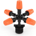 Miniatyrbild 2 av 4: Pieces Garden Sprayer 5-huvud Automatisk Växthusbevattning Vattenflödesadapter, Multi-riktad Atomiserande Munstycke Med 1/2 Tums Hontråd Koppling