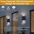 Miniatyrbild 3 av 5: Solcellslampor Utomhus 2-pack Vattentäta LED Vägglampor Upp och Ner Solcellsdrivna Lampor för Trädgård Uteplats Garage Uppfart - Varmvit